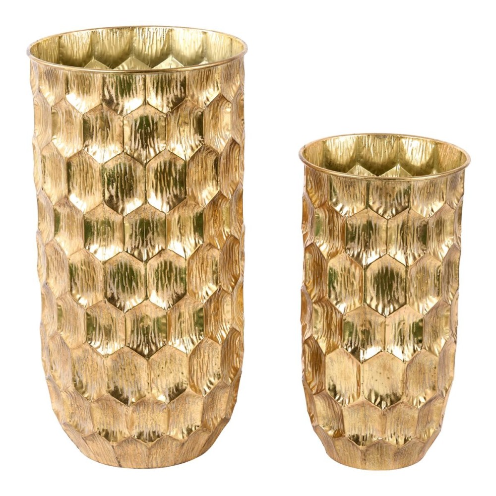 SET 2 VASI METALLO H.80 GOLD